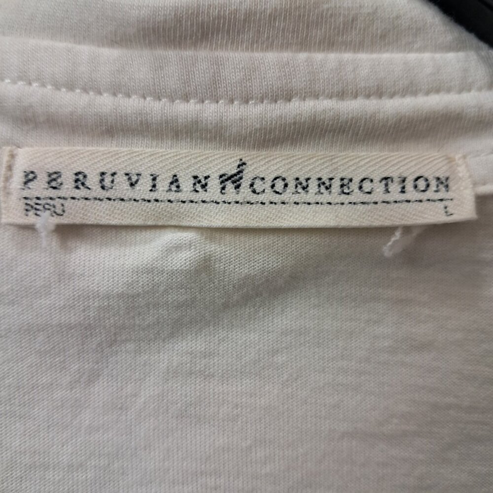 Peruvian Connection Knit Button Front Top Ivory - image 5
